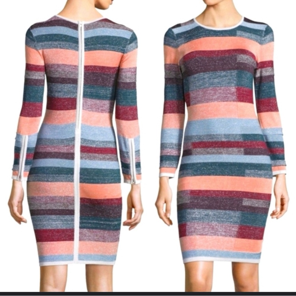 Parker Striped Long Sleeve Dress in Multicolor